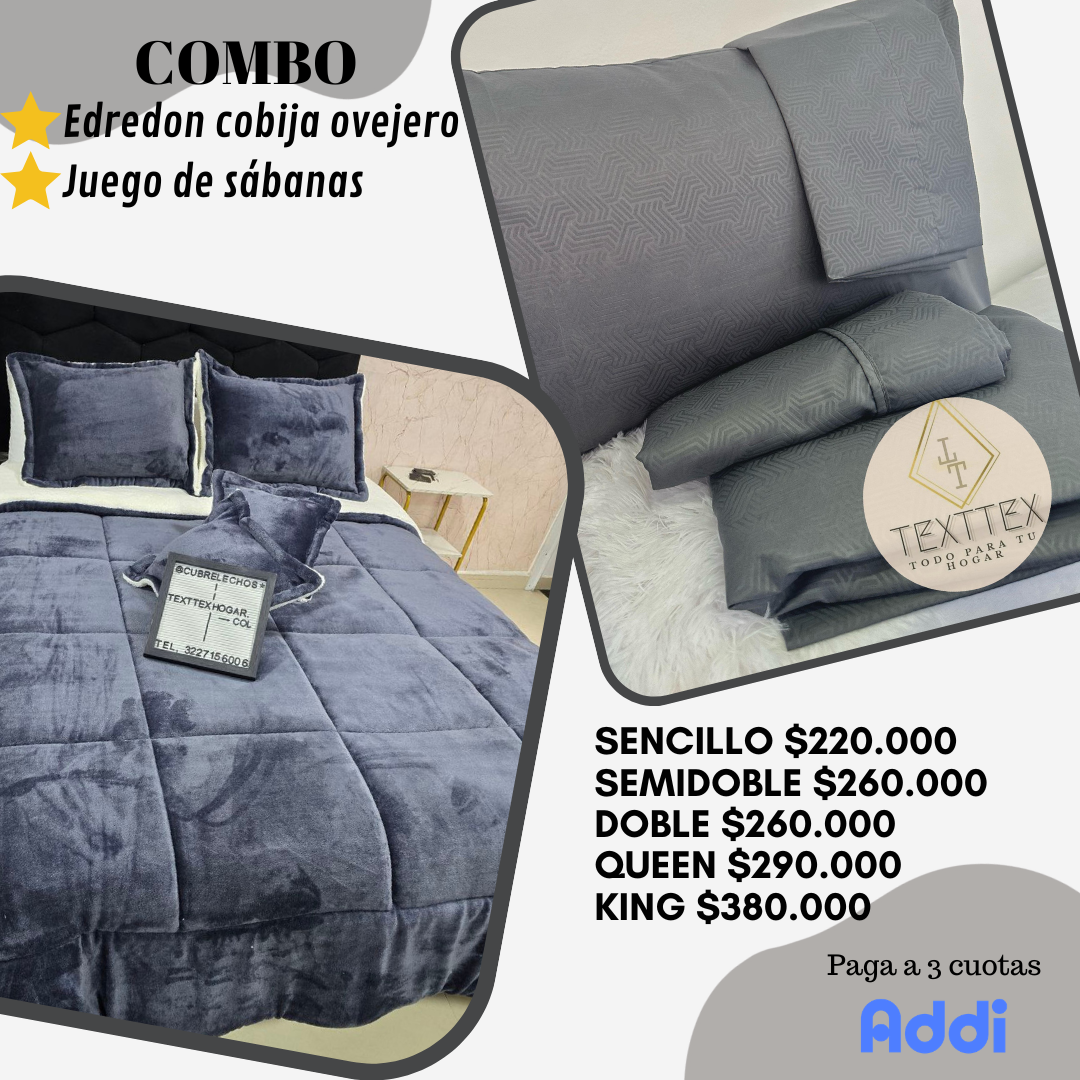 Combo Edredón ovejero con juego de sábanas - Image 8