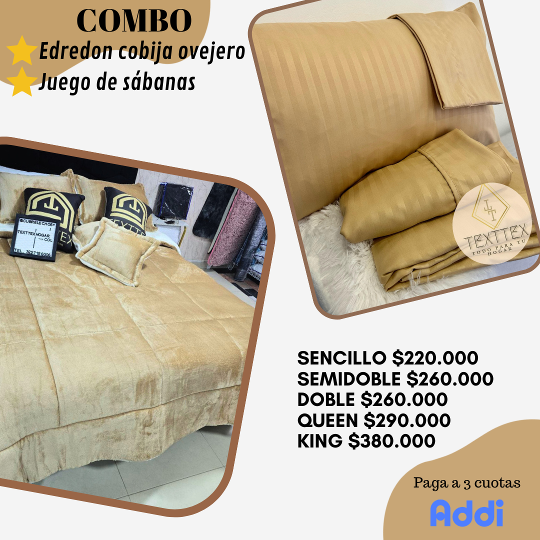 Combo Edredón ovejero con juego de sábanas - Image 11